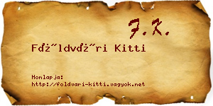 Földvári Kitti névjegykártya
